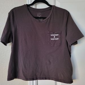 Billabong Crop Tee "Wander & Wonder" Black/Grey